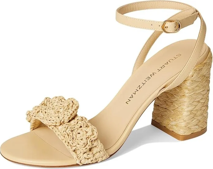 Stuart Weitzman Magnolia Block 85 Women's Wedge Shoes Natural Tonal : 9.5 M, Leather - Image 5