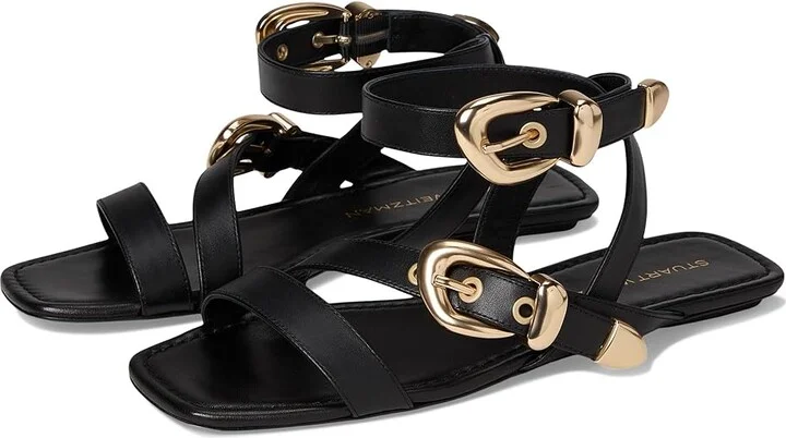 Stuart Weitzman Maven Sandals Women's Shoes Black : 6.5 M, Leather