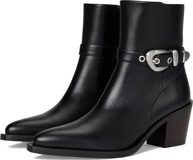 Stuart Weitzman Maven Western Bootie Women's Shoes Black : 9.5 M, Leather