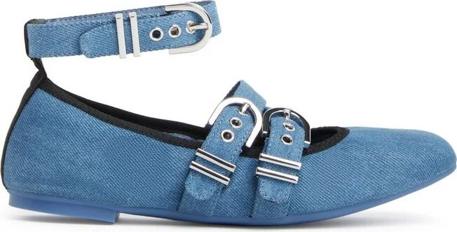 Stuart Weitzman Maverick Ankle-Strap Ballet Flats