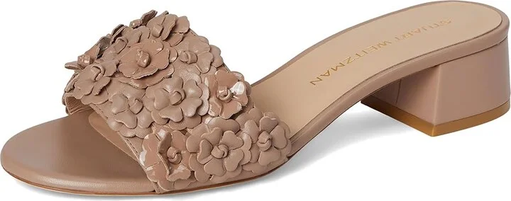 Stuart Weitzman MEADOW BLOCK SLIDE 35 Women's Sandals Fawn : 5 M, Leather - Image 5