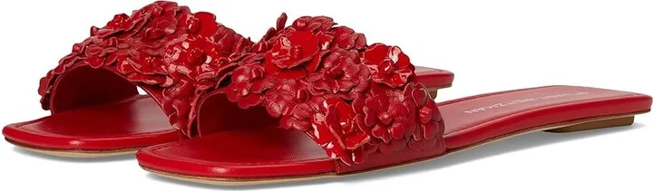 Stuart Weitzman MEADOW SLIDE Women's Sandals Cherry : 5 M, Leather