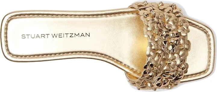 Stuart Weitzman MEADOW SLIDE Women's Sandals Golden/Platino : 5.5 M, Leather - Image 2