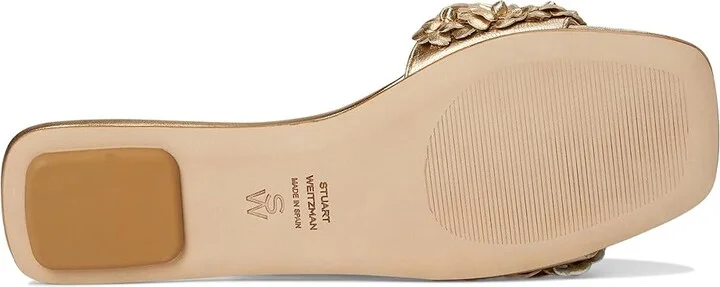 Stuart Weitzman MEADOW SLIDE Women's Sandals Golden/Platino : 5.5 M, Leather - Image 3
