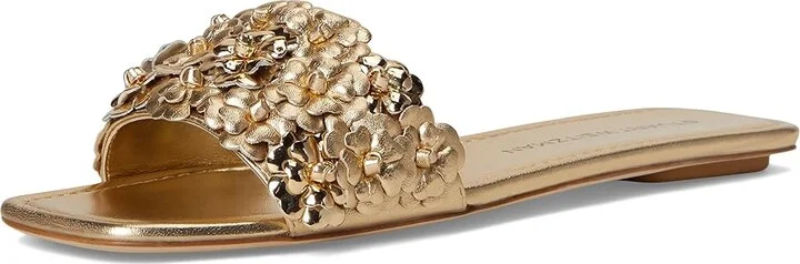 Stuart Weitzman MEADOW SLIDE Women's Sandals Golden/Platino : 5.5 M, Leather - Image 5