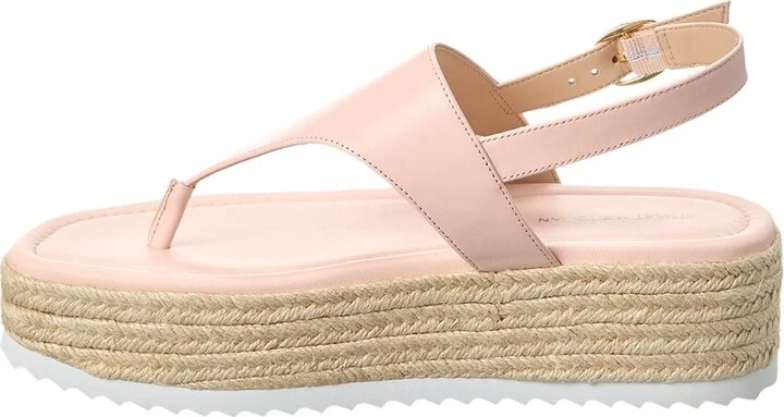 Stuart Weitzman Mel Leather Espadrille Flatform Sandal - Image 2