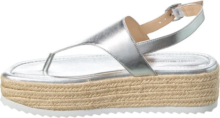 Stuart Weitzman Mel Patent Espadrille Flatform Sandal - Image 2