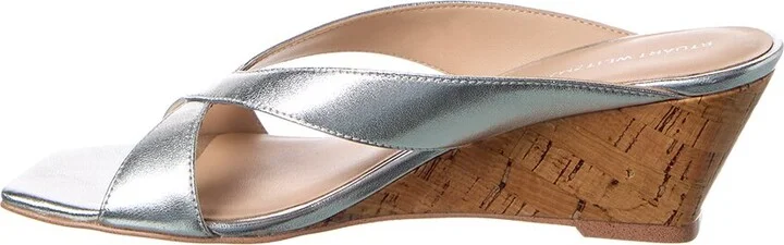 Stuart Weitzman Miami 50 Leather Wedge Sandal - Image 2