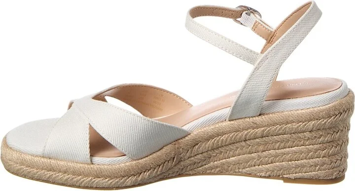 Stuart Weitzman Miami Espadrille Canvas & Leather Wedge - Image 2