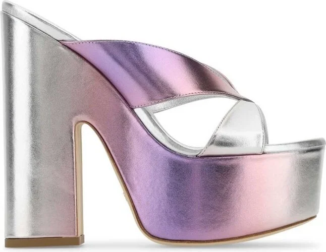 Stuart Weitzman Miami Platform Metallic Mules