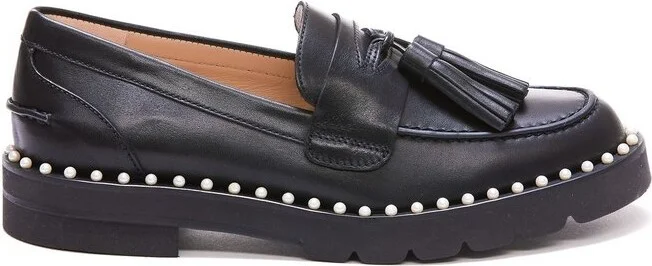 Stuart Weitzman Mila Pearl Embellished Loafers
