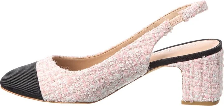 Stuart Weitzman Milla 55 Tweed & Grosgrain Slingback Pump - Image 2