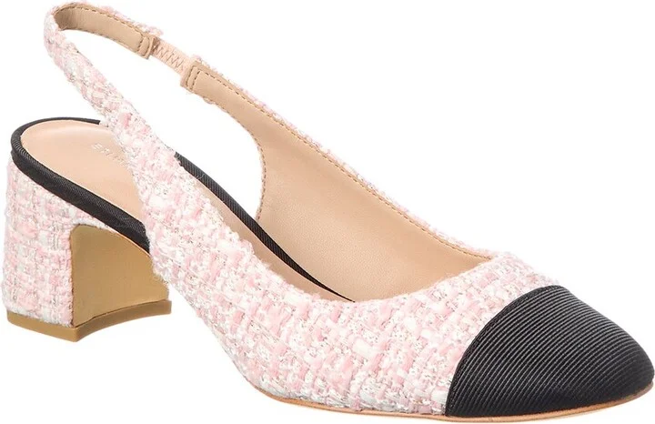Stuart Weitzman Milla 55 Tweed & Grosgrain Slingback Pump