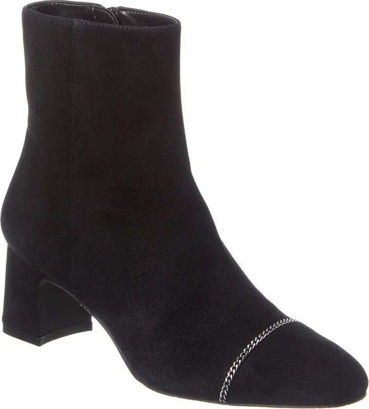 Stuart Weitzman Milla Chain 60 Zip Suede Bootie