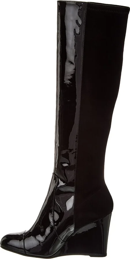 Stuart Weitzman Milla City Wedge Patent & Suede Knee-High Boot - Image 2