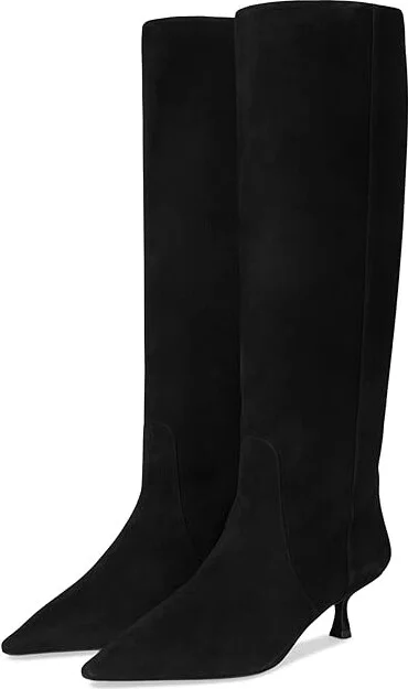 Stuart Weitzman Naomi 50 Boot Women's Flat Shoes Black 1 : 6.5 M, Leather/Rubber