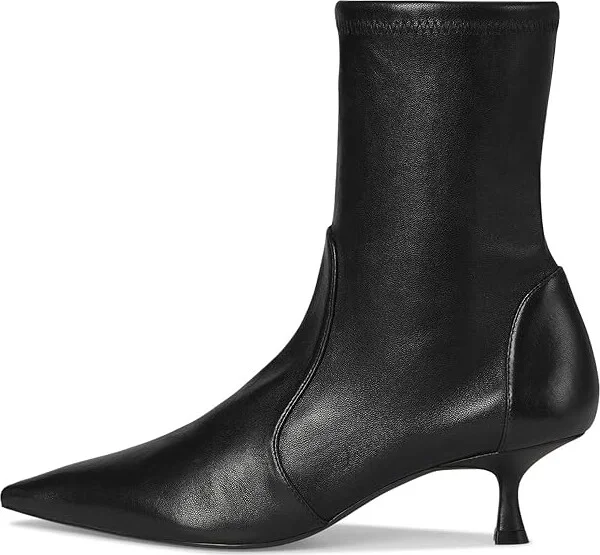 Stuart Weitzman Naomi 50 Bootie Women's Flat Shoes Black 1 : 6.5 M, Leather/Rubber/Suede - Image 6