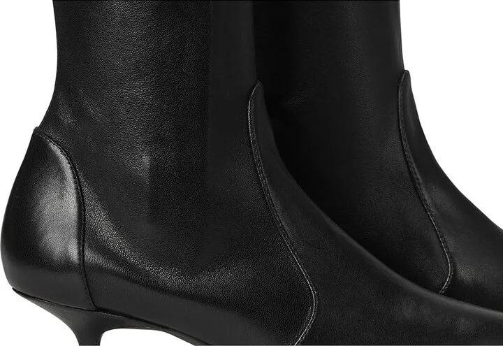 Stuart Weitzman Naomi 50 Bootie Women's Flat Shoes Black 1 : 6.5 M, Leather/Rubber/Suede - Image 7