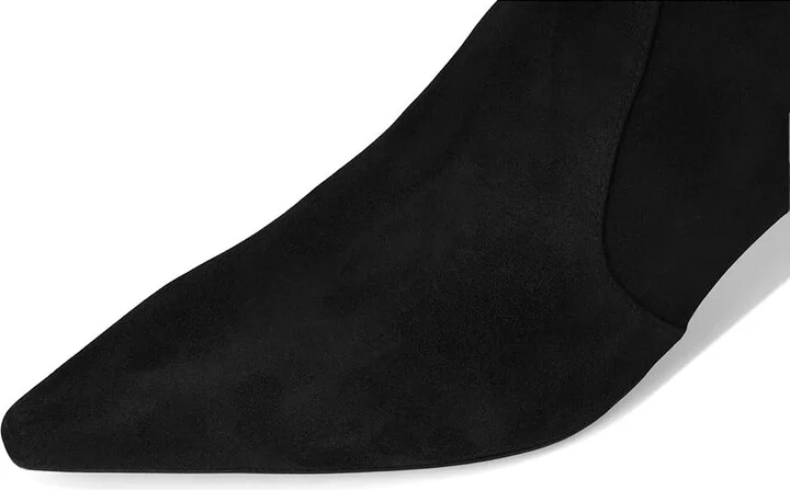 Stuart Weitzman Naomi 50 Bootie Women's Flat Shoes Black : 5.5 M, Leather/Rubber/Suede - Image 2