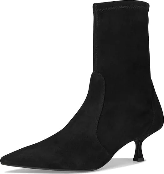 Stuart Weitzman Naomi 50 Bootie Women's Flat Shoes Black : 5.5 M, Leather/Rubber/Suede - Image 5