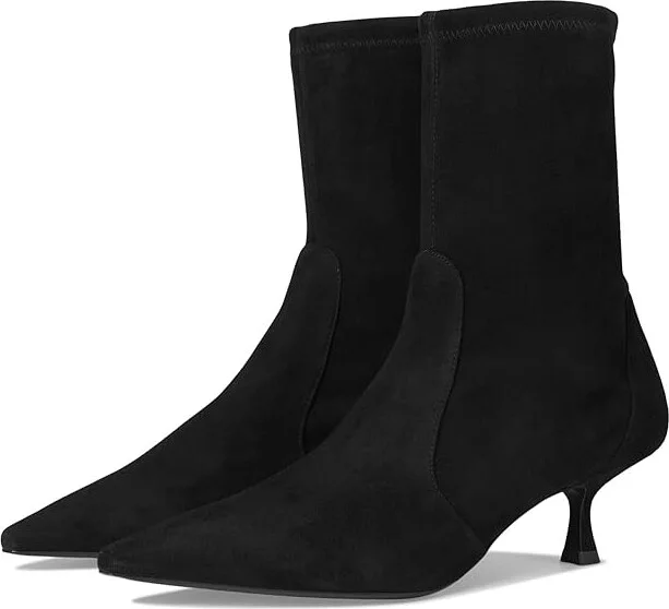 Stuart Weitzman Naomi 50 Bootie Women's Flat Shoes Black : 5.5 M, Leather/Rubber/Suede