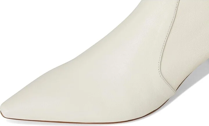 Stuart Weitzman Naomi 50 Bootie Women's Flat Shoes Cream : 8.5 M, Leather/Rubber/Suede - Image 2