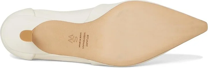 Stuart Weitzman Naomi 50 Bootie Women's Flat Shoes Cream : 8.5 M, Leather/Rubber/Suede - Image 3