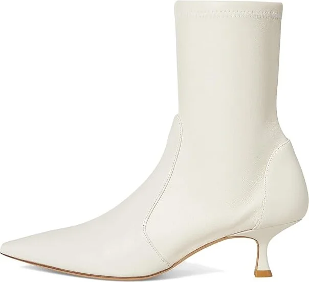 Stuart Weitzman Naomi 50 Bootie Women's Flat Shoes Cream : 8.5 M, Leather/Rubber/Suede - Image 6