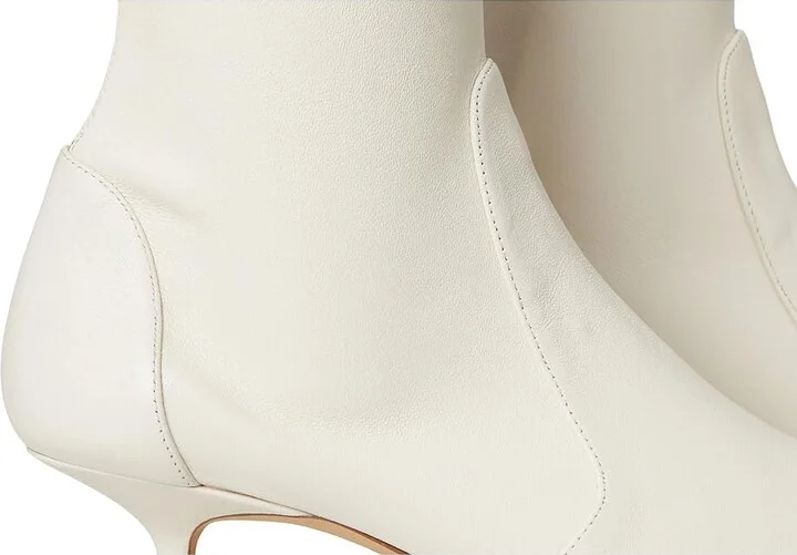 Stuart Weitzman Naomi 50 Bootie Women's Flat Shoes Cream : 8.5 M, Leather/Rubber/Suede - Image 7