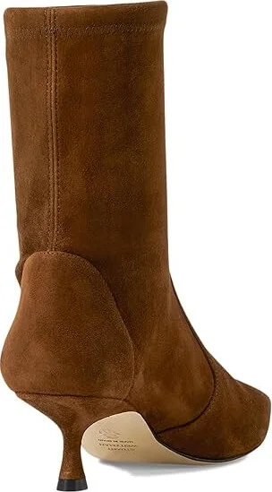 Stuart Weitzman Naomi 50 Bootie Women's Flat Shoes Deep Coffee : 5 M, Leather/Rubber/Suede - Image 4