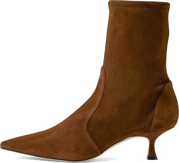 Stuart Weitzman Naomi 50 Bootie Women's Flat Shoes Deep Coffee : 5 M, Leather/Rubber/Suede - Image 5