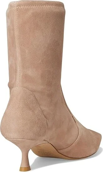 Stuart Weitzman Naomi 50 Bootie Women's Flat Shoes Fawn : 9 M, Leather/Rubber/Suede - Image 4