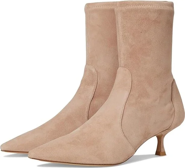Stuart Weitzman Naomi 50 Bootie Women's Flat Shoes Fawn : 9 M, Leather/Rubber/Suede