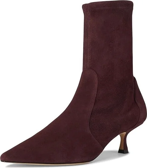 Stuart Weitzman Naomi 50 Bootie Women's Flat Shoes Rosewood : 7.5 M, Leather/Rubber/Suede - Image 5