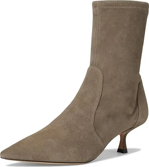 Stuart Weitzman Naomi 50 Bootie Women's Flat Shoes Stone : 8 M, Leather/Rubber/Suede - Image 5