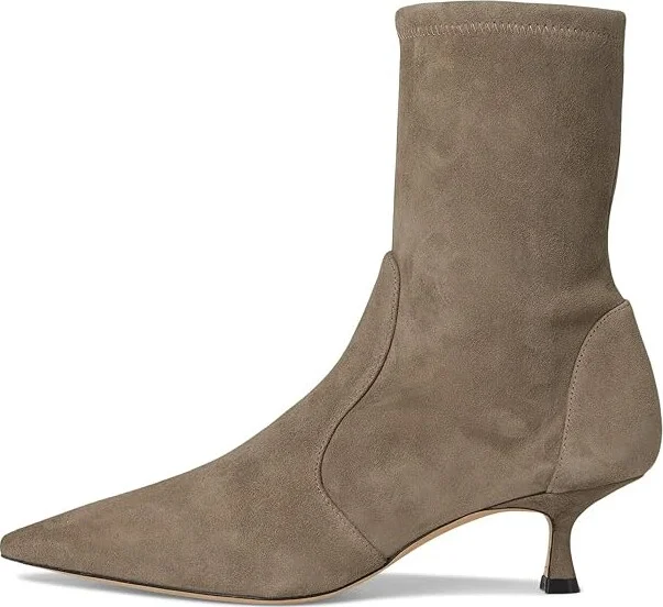 Stuart Weitzman Naomi 50 Bootie Women's Flat Shoes Stone : 8 M, Leather/Rubber/Suede - Image 6