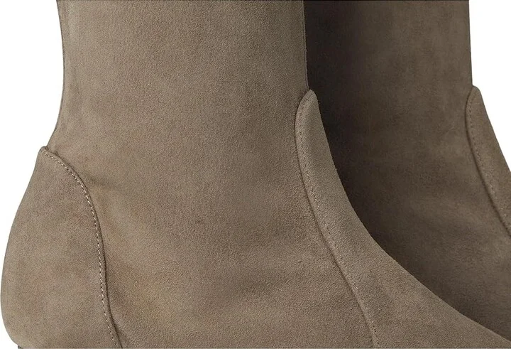 Stuart Weitzman Naomi 50 Bootie Women's Flat Shoes Stone : 8 M, Leather/Rubber/Suede - Image 7