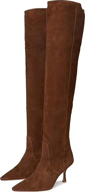 Stuart Weitzman Naomi 75 Tall Boot Women's Flat Shoes Deep Coffee : 6.5 M, Leather/Suede