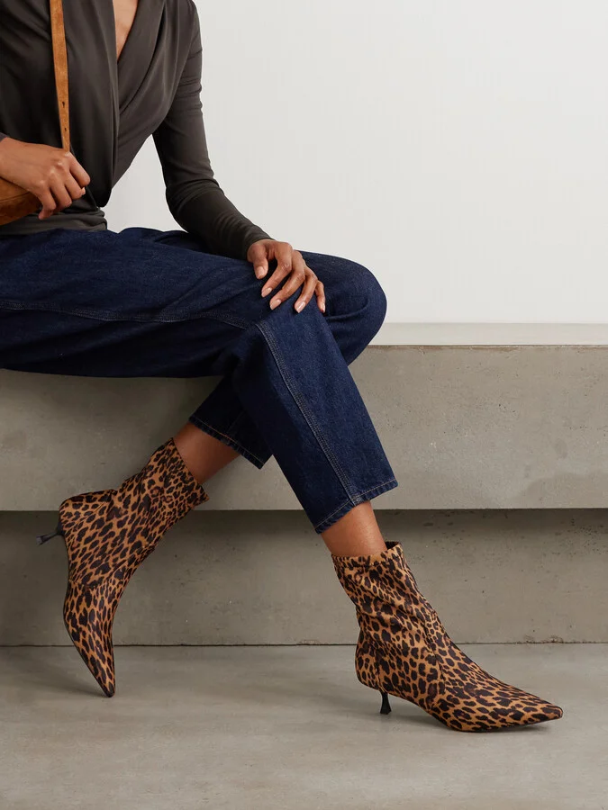 Stuart Weitzman - Naomi Leopard-print Scuba Ankle Boots - Animal print - Image 2