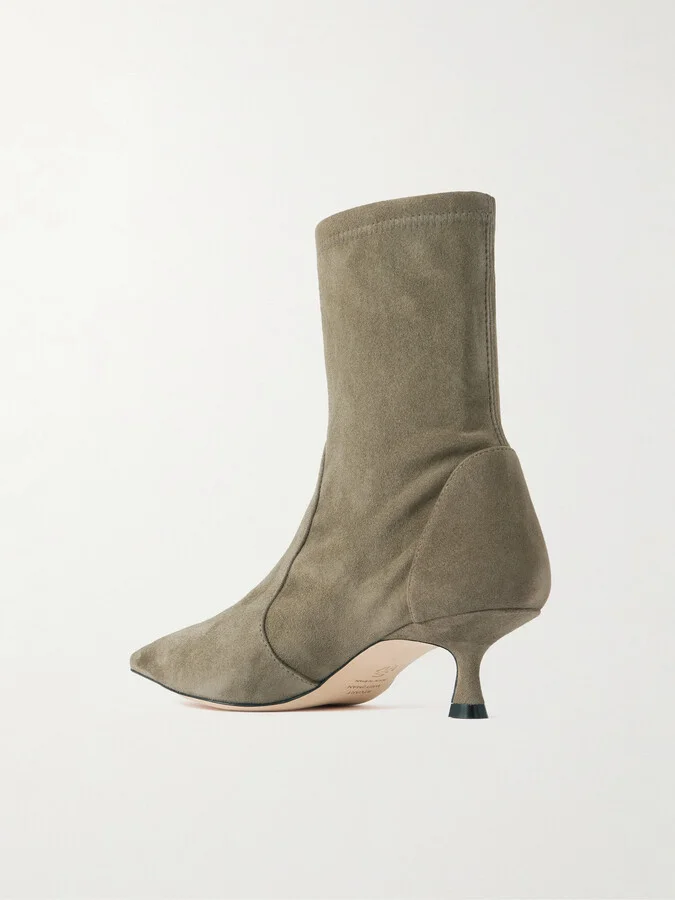 Stuart Weitzman - Naomu Suede Ankle Boots - Brown - Image 3