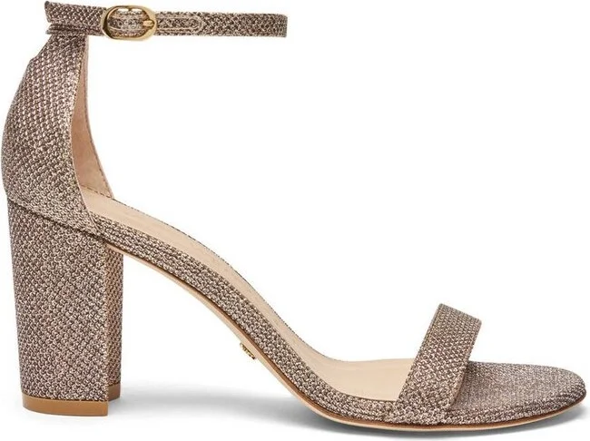 Stuart Weitzman Nearly Nude Glitter Sandals