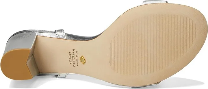 Stuart Weitzman Nearlybare Portia Sandal Women's Sandals Silver : 6 M, Leather - Image 3