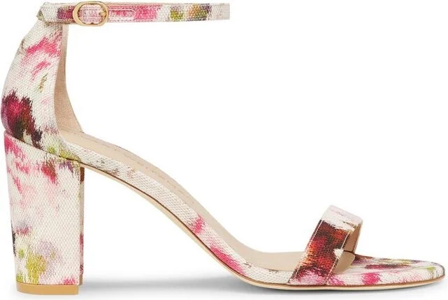 Stuart Weitzman Nearlynude Ankle-Strap Heeled Sandals