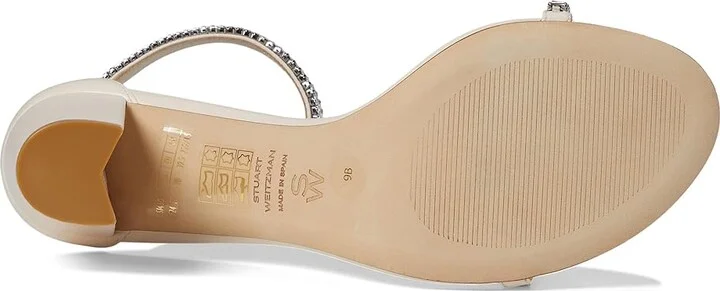 Stuart Weitzman Nearlynude Stefanie Sandal Women's Sandals Seashell/Clear : 7.5 M, Leather - Image 3