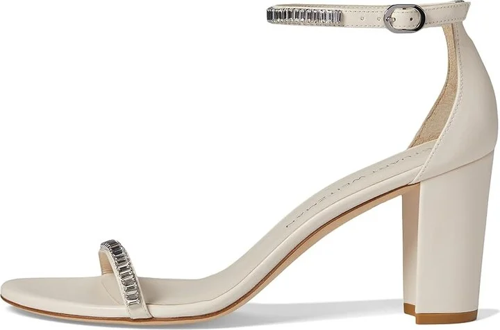 Stuart Weitzman Nearlynude Stefanie Sandal Women's Sandals Seashell/Clear : 7.5 M, Leather - Image 5