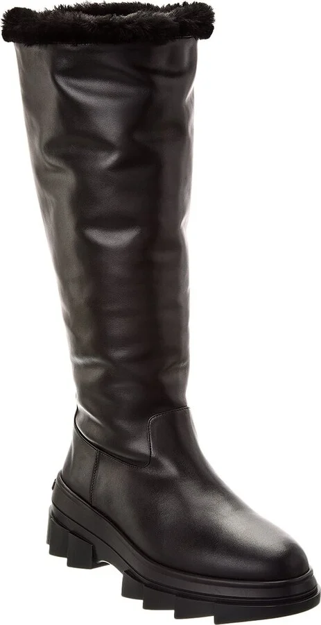 Stuart Weitzman Noho Cozy Leather Knee-High Boot