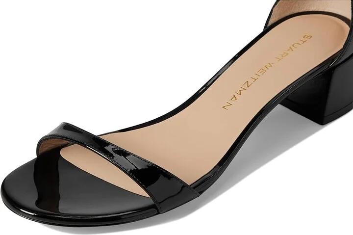 Stuart Weitzman Nudist Block 35 Women's Wedge Shoes Black : 6 M, Leather - Image 7