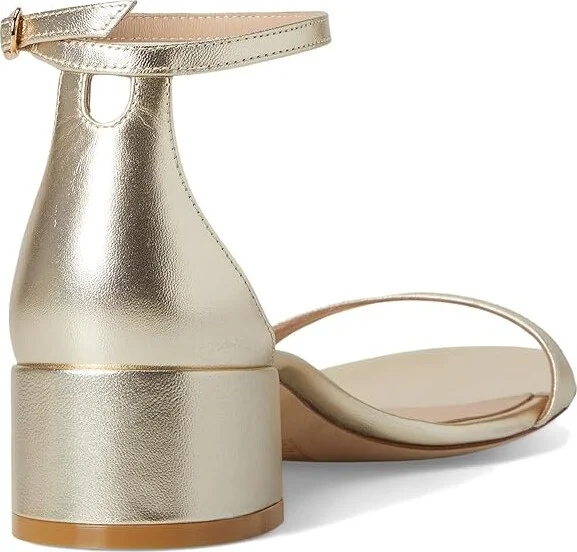 Stuart Weitzman Nudist Block 35 Women's Wedge Shoes Light Gold : 8 M, Leather - Image 4