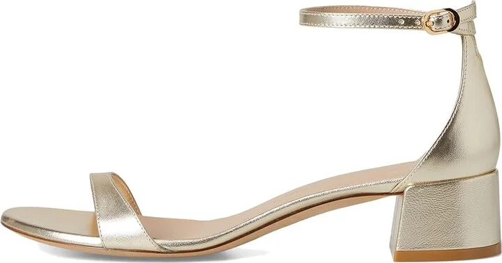 Stuart Weitzman Nudist Block 35 Women's Wedge Shoes Light Gold : 8 M, Leather - Image 6