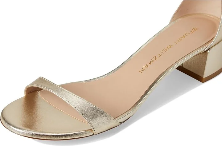 Stuart Weitzman Nudist Block 35 Women's Wedge Shoes Light Gold : 8 M, Leather - Image 7